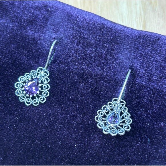 925 Sterling Silver Turkish Filigree Wedding Jewelry Set for Women, HandmadeGift - Picture 7 of 8